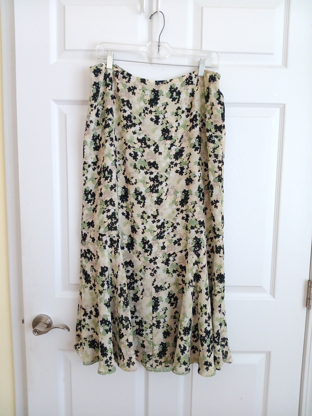 Emma James Reversible Midi Skirt Size 14 Floral & Polka Dot A-Line Sage Green